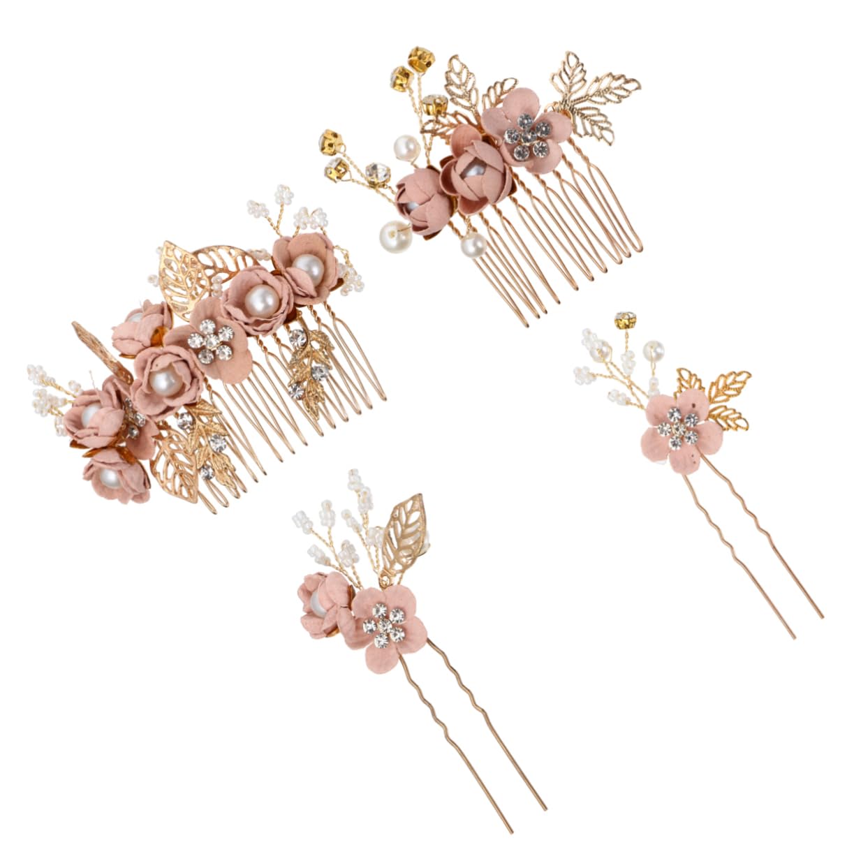 DOITOOL 8stücke Teiliges Aus Haarkämmen Und Haarnadeln Mit Rosa Blumen Für Hochzeiten Brautfrisuren Und Besondere Anlässe Für Braut Brautjungfern Und Fotografie