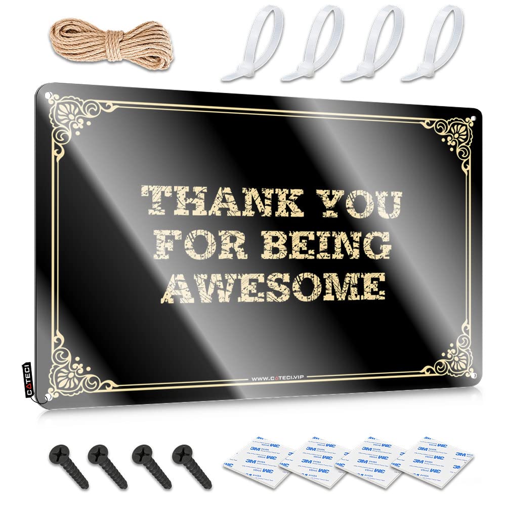 MGHTLCCME Outdoor Tin Sign Thank You For Being Awesome Tin Sign Outdoor Funny Metal Sign Backyard Bar Decor(30X40CM)