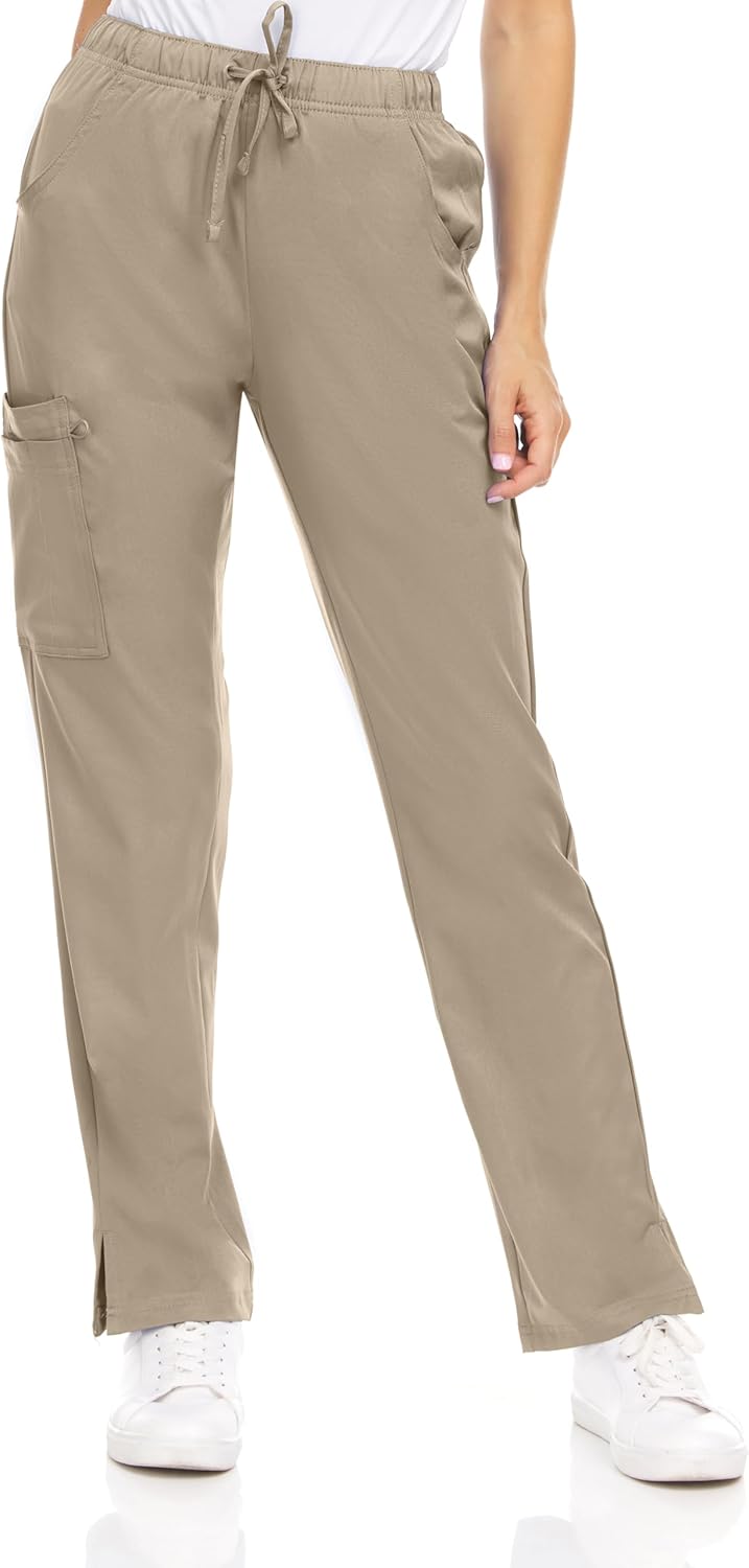 MediChic Women's 6-Pocket Scrub Pants – Cargo Straight Leg, 4-Way Stretch, Anti-Wrinkle, Flex Fabric Workwear Uniforms - Image 2