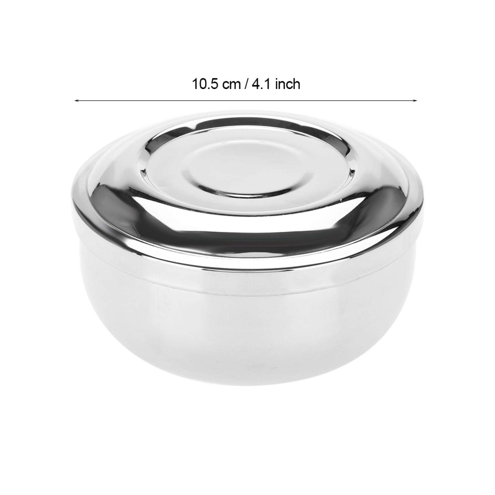 Tazza da barba in acciaio inossidabile, 300 ml, Argento, Piccola, Adatta per il sapone da barba