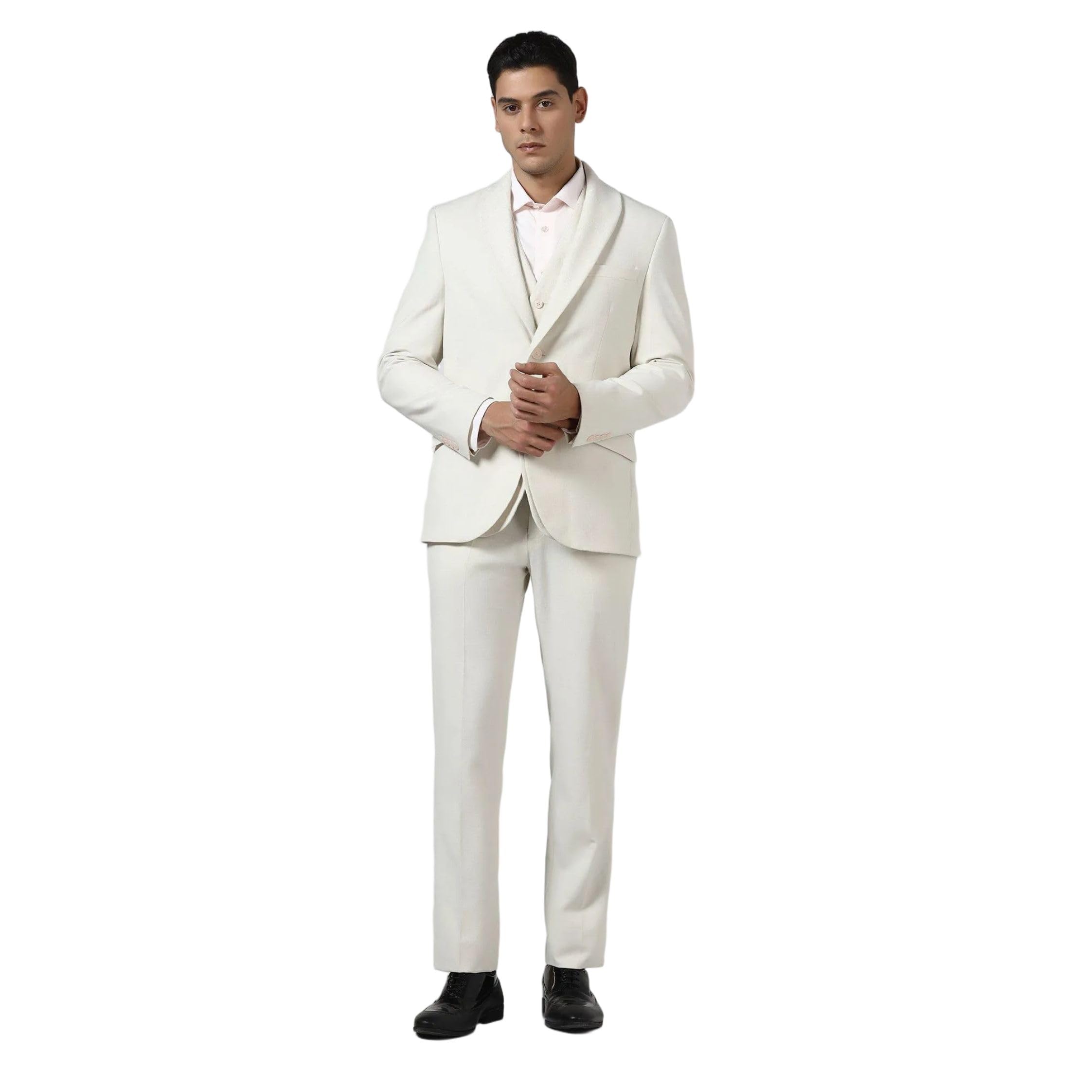 blackberrys Men's Blue Poly-Blend Solid Slim Comfort 3-Piece Suits-picture-25