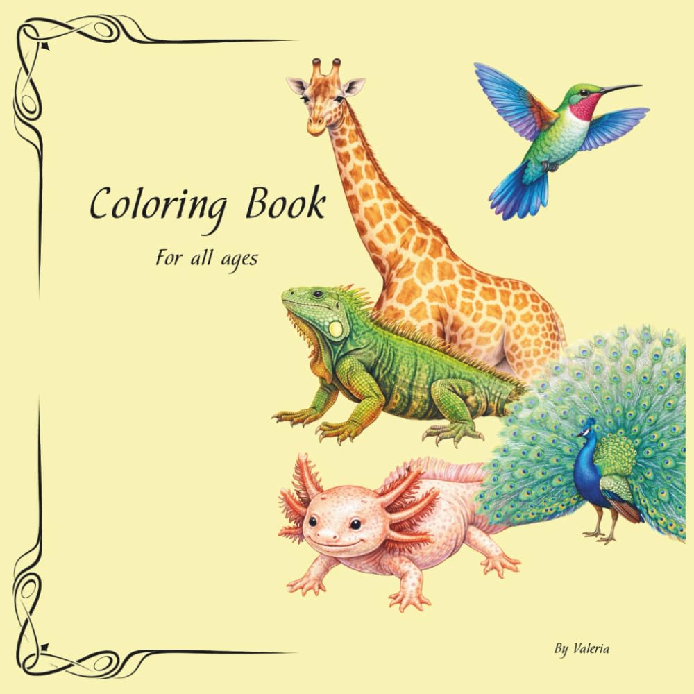 realistic animals coloring book: for all ages
