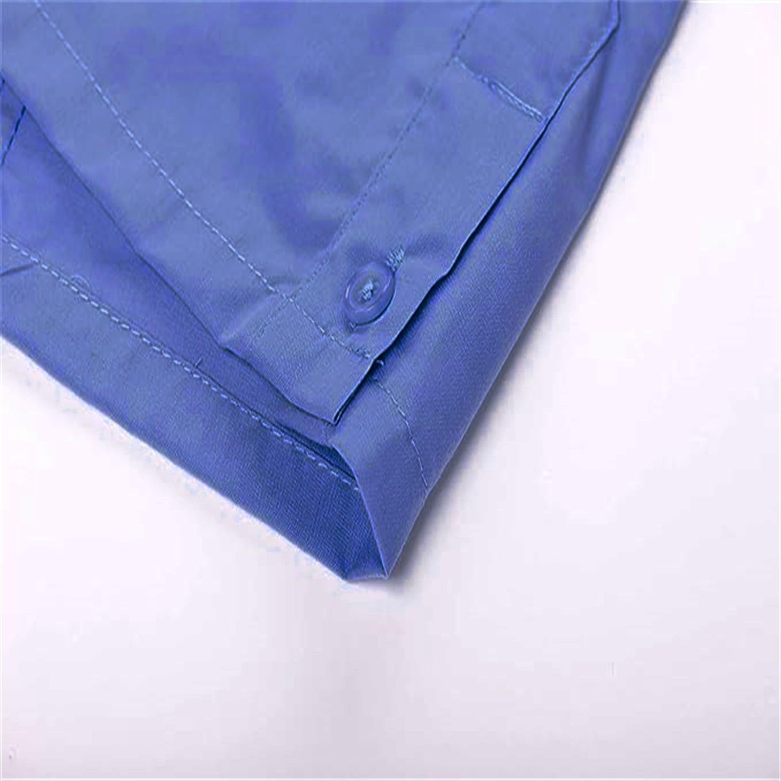 Camicia da uomo a maniche lunghe, a maniche lunghe, con 4 tasche, tinta unita, casual e confortevole