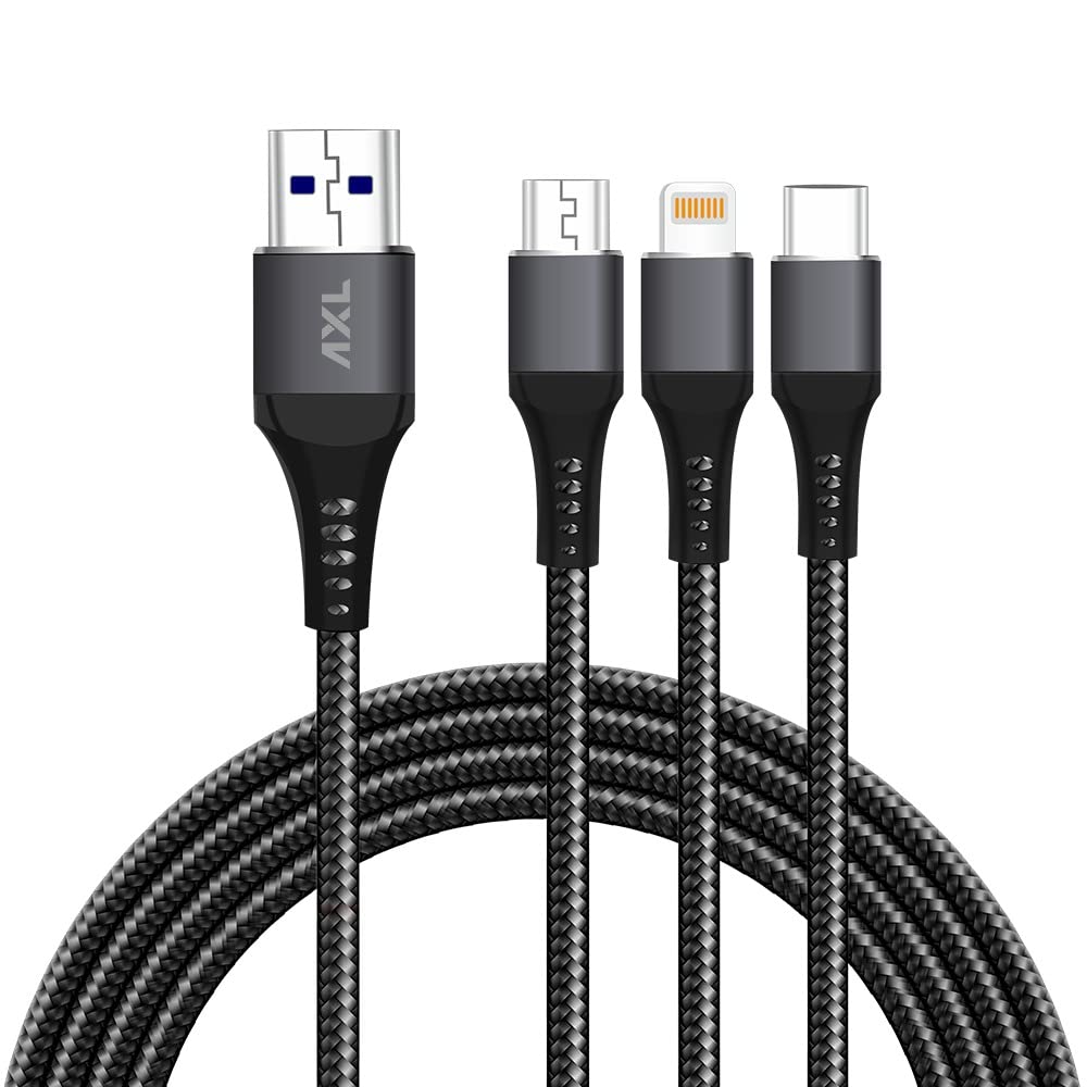 AXL ACB-70 Braided 3 in 1 Multifunction Charging/Sync Cable for Android with 5A High Speed Charging – 1 Meter (Black) (B0B3D8BL1P) Amazon Price History, Amazon Price Tracker