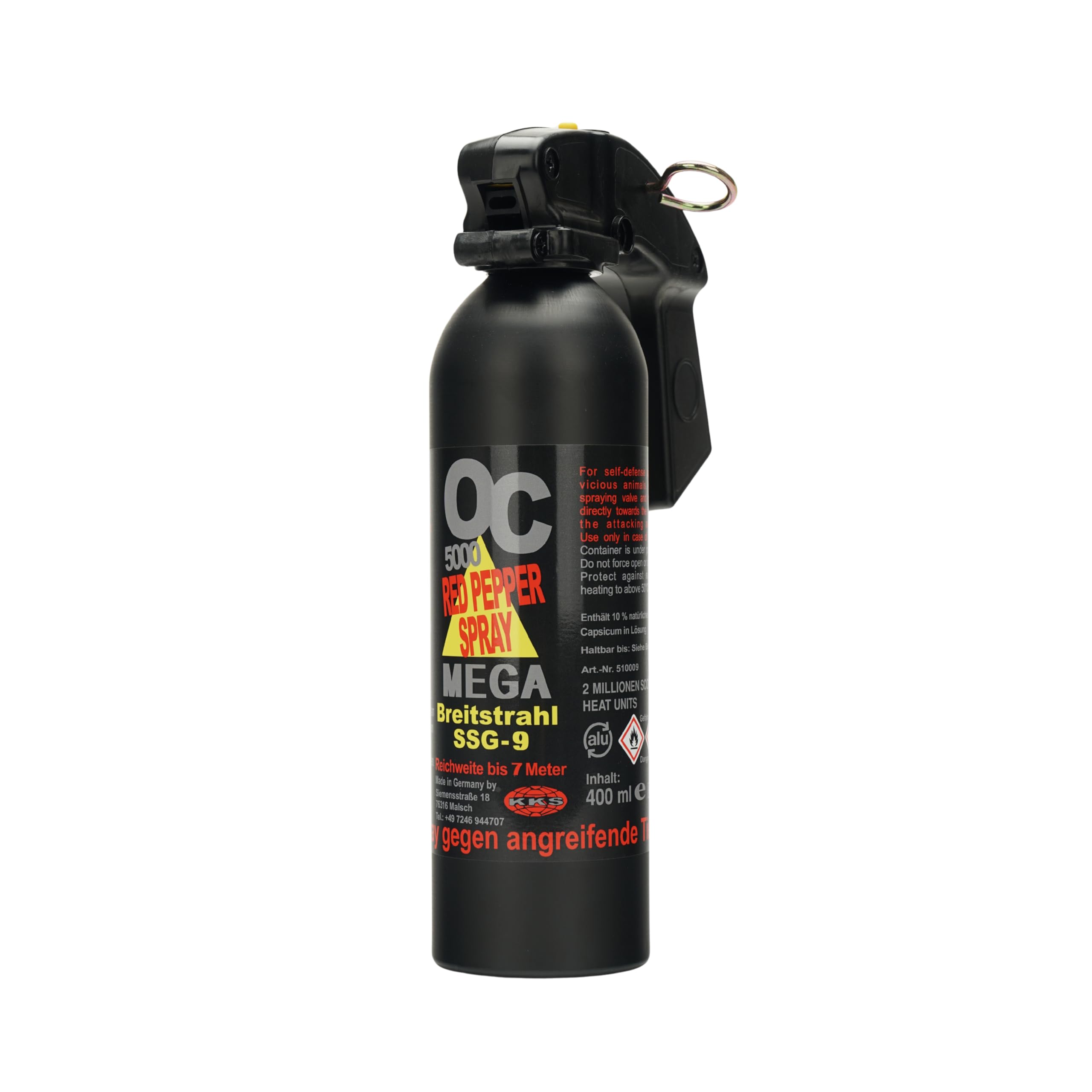 OC 5000 Pfefferspray 400ml Breitstrahl Tierabwehr Pistolengriff SSG-9
