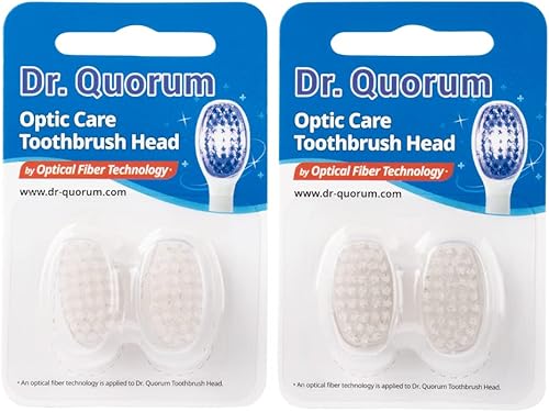 Dr. Quorum Cabezal de cepillo de dientes Optic Care (4 piezas), cabezal de cepillo de dientes eléctrico Dr. Quorum Optic Care cepillo de dientes
