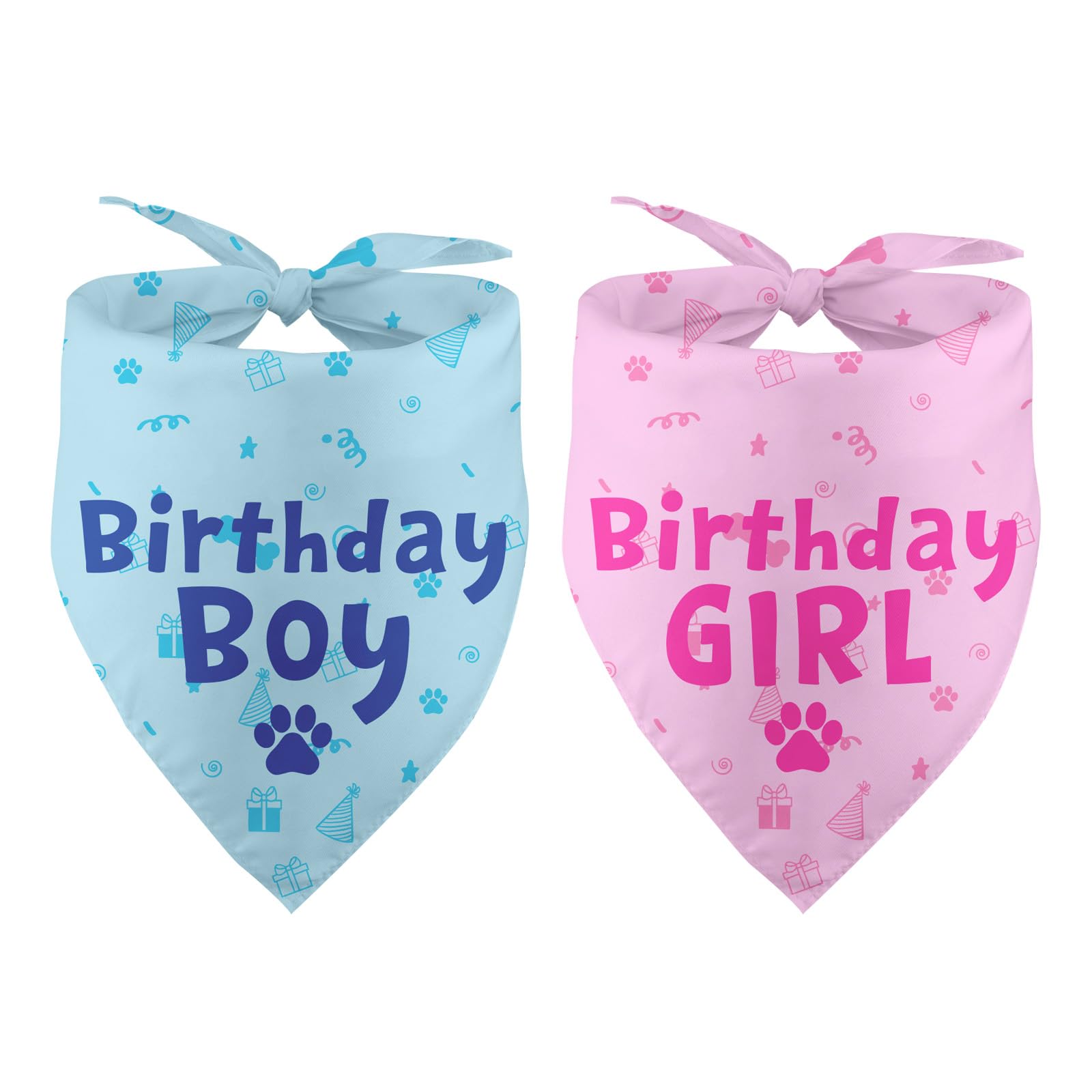 2 Pack Dog Birthday Bandana Birthday Party Supplies for Dog Lovers Boy Girl Bandana for Small Medium Dogs