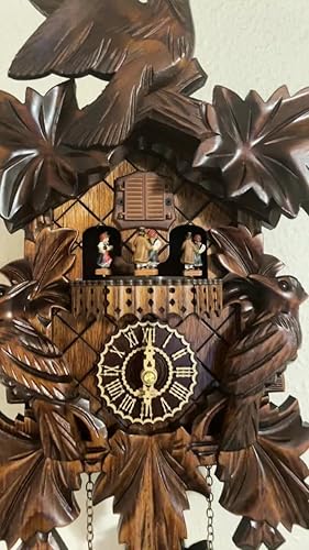 Amazon.co.jp: クォーツ式鳩時計 メロディー付 リーフ7枚、鳥3