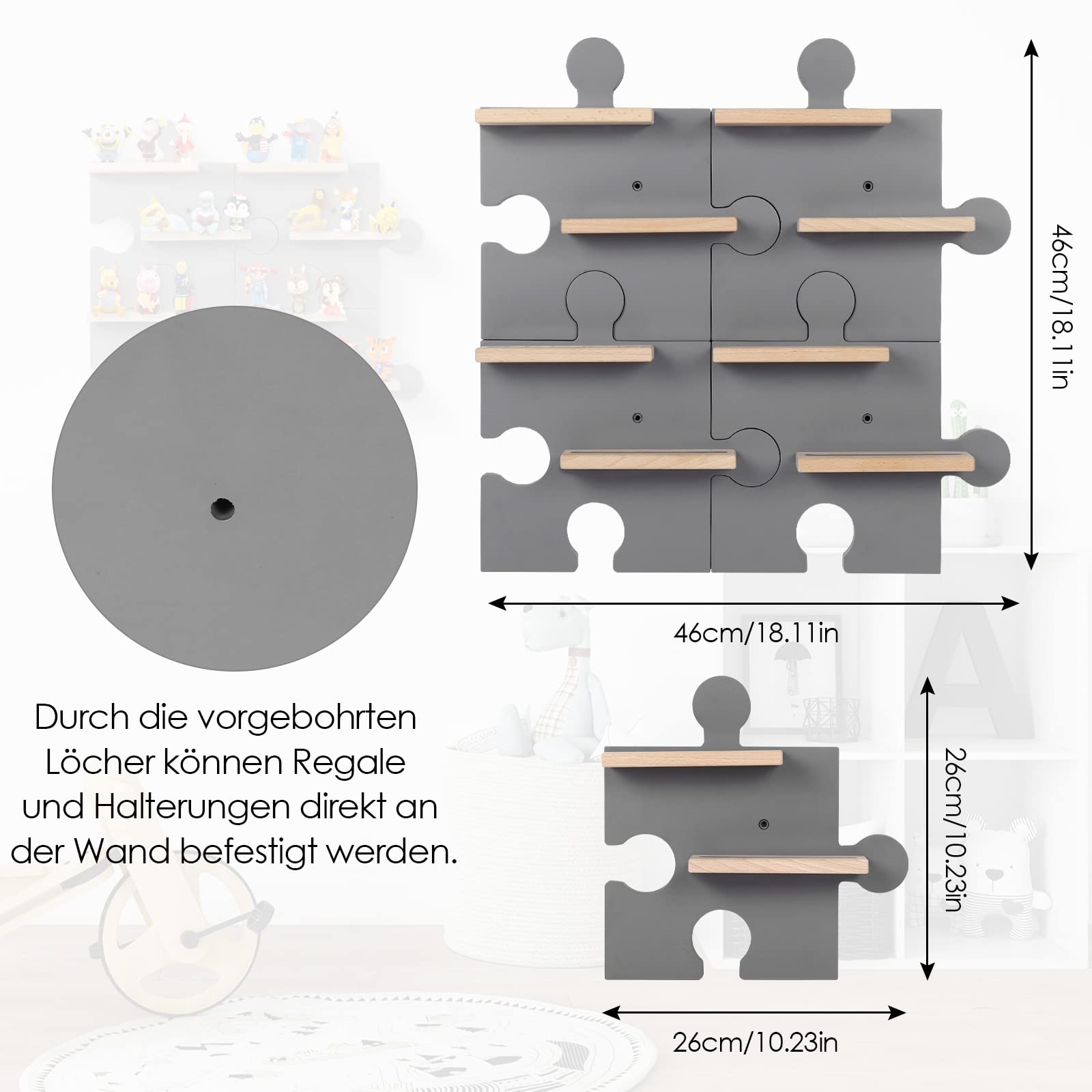 Étagère pour enfants, compatible avec Tonies, pour plus de 20 figurines, design puzzle, pour jouer et collectionner, pour chambre d'enfant et de bébé