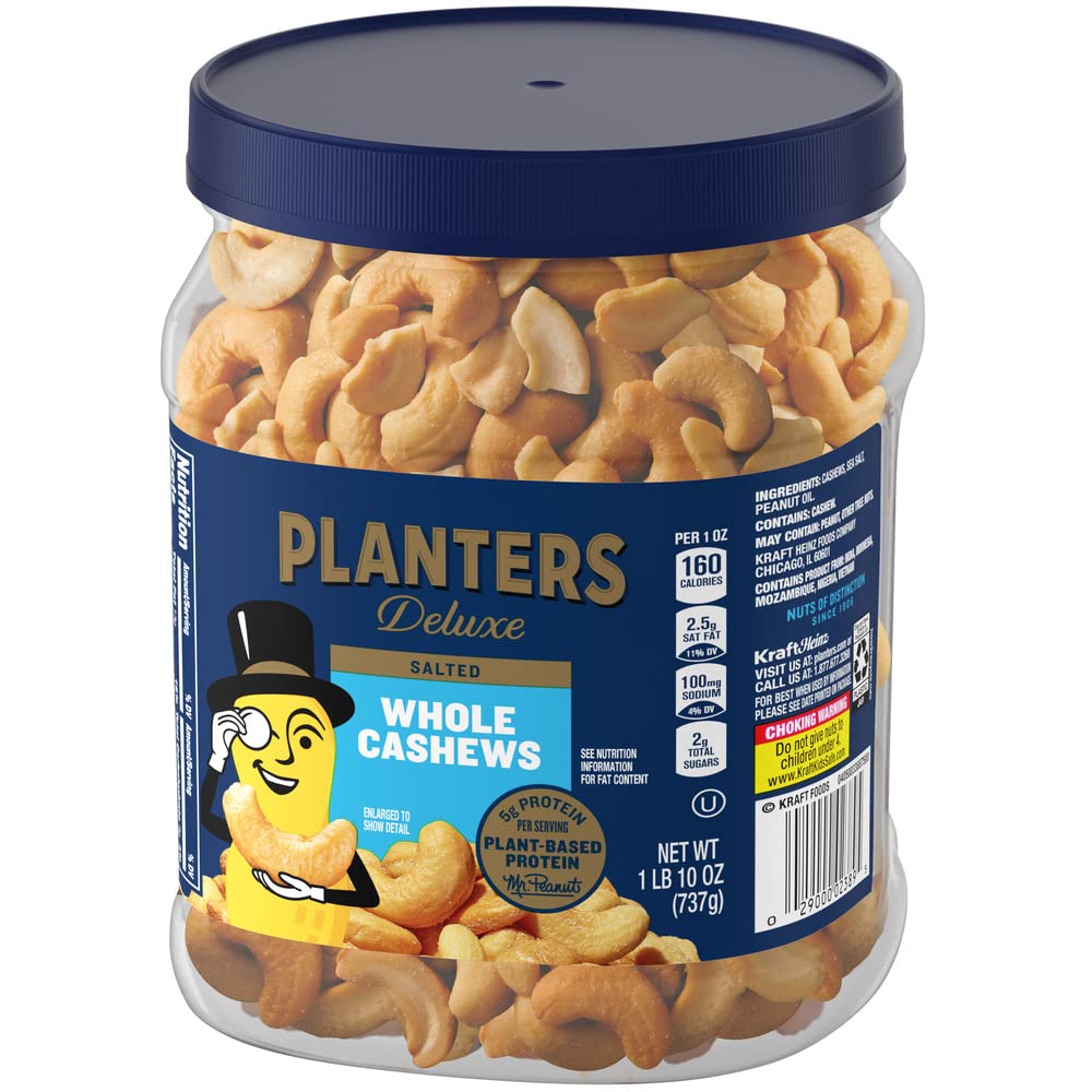 Buy PLANTERS Fancy Whole Cashews with Sea Salt, 26 oz. Resealable Jar