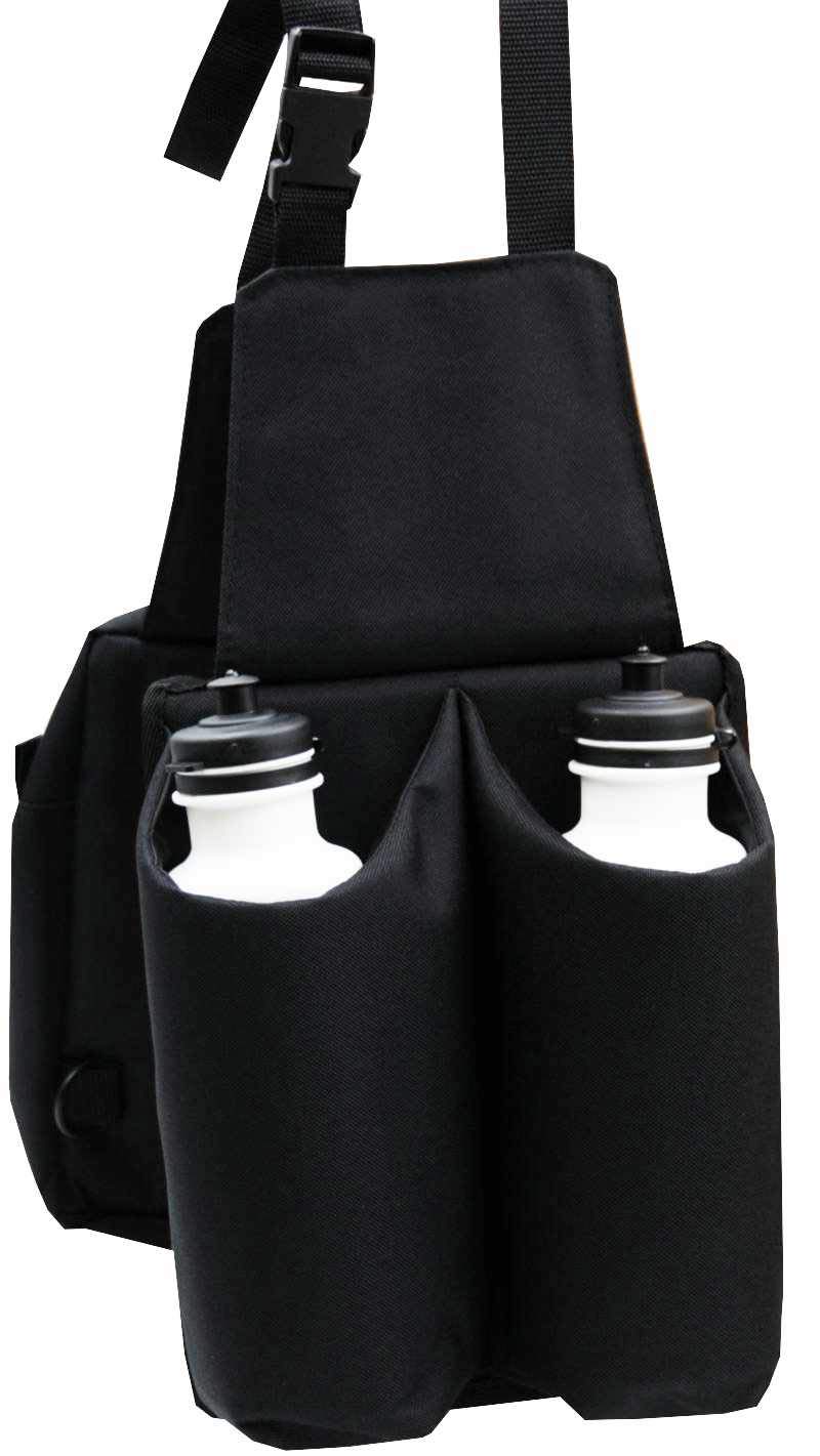 Reitsport Amesbichler Saddle Bag Nylon with 2 Bottle Holders Saddle Bag Saddle Bag Western Saddle Black