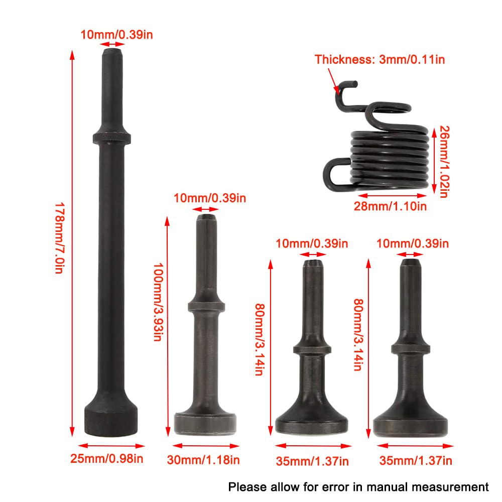 Juego de 5 brocas de martillo de aire alisador, accesorios de martillo de aire, brocas de cincel de aire, herramientas de taladro de martillo eléctrico y mejoras para el hogar