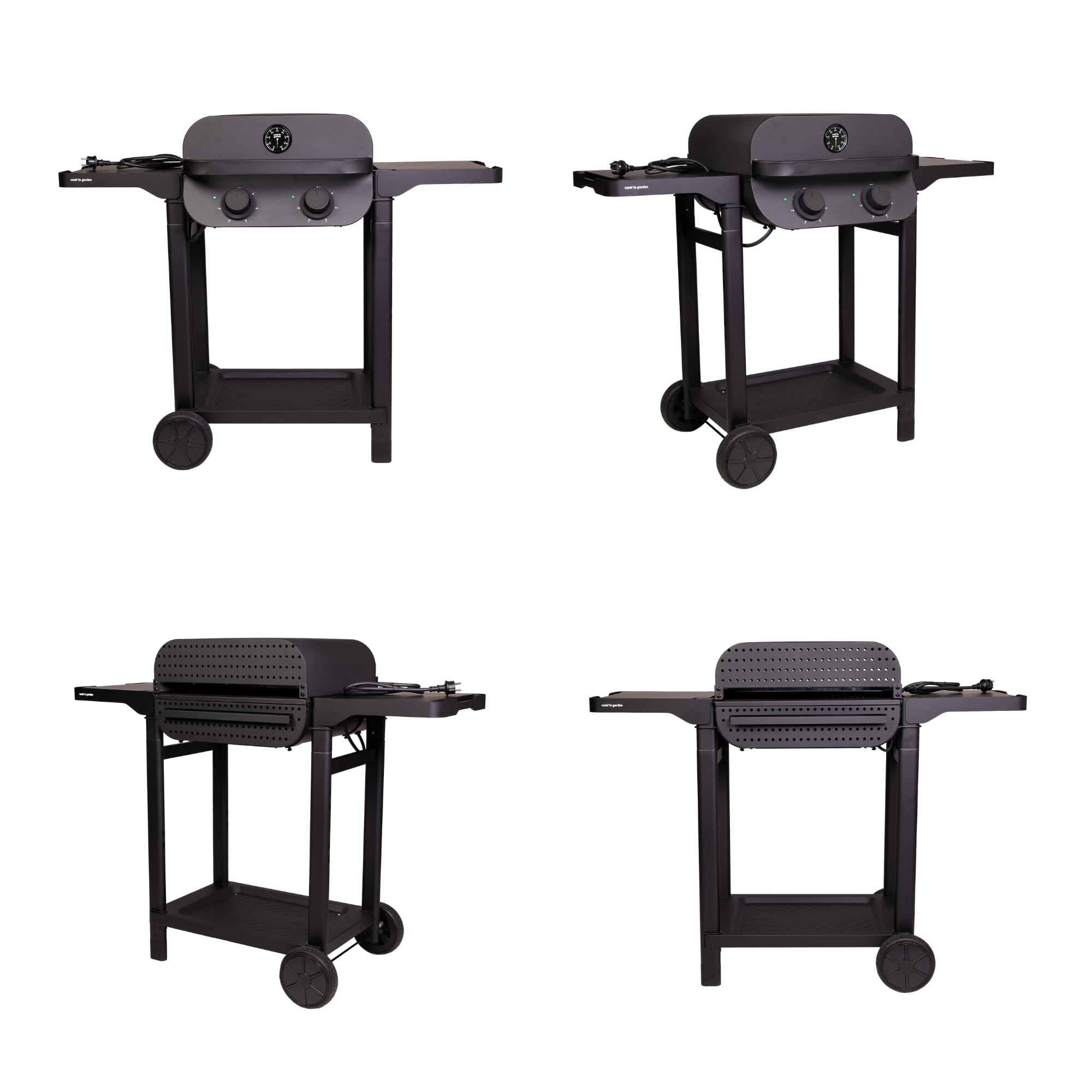 Cook'in Garden - Flavo 50 SC Élec, Barbecue Électrique, Résistance en Inox 2500 W, Thermomètre intégré, Montage facile en 15 minutes, Jusqu'à 10 convives, Utilisation extérieure