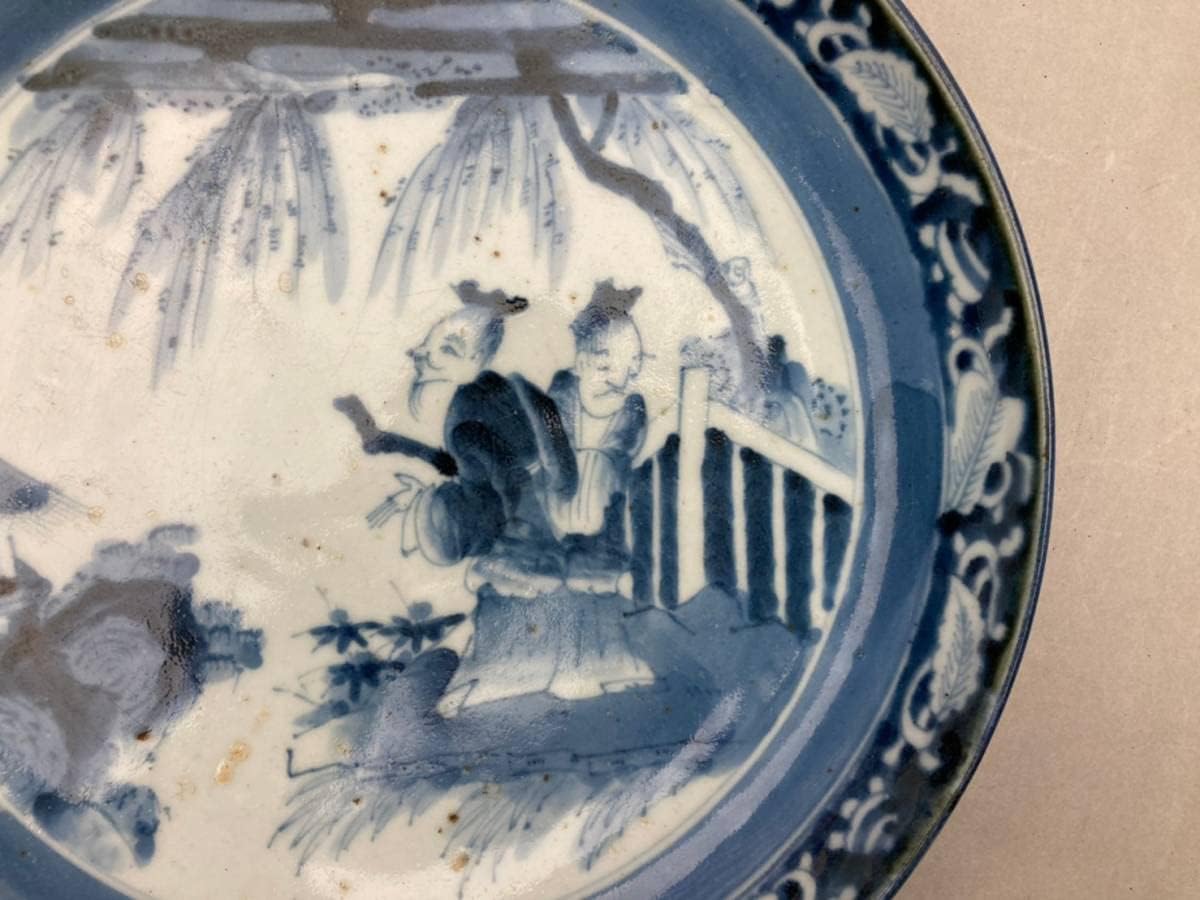 伊万里焼 鍋島焼 虎仙窯 手書き 大皿 ※海外発送の場合、木箱は付属