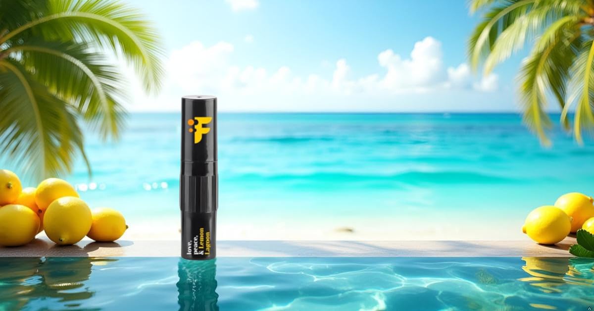 FIOROMA Premium inhalator do nosa z roll-on – kij do aromaterapii ze 100% naturalnymi olejkami eterycznymi – 7 wariantów zapachowych – przenośny i wielokrotnego użytku (Lemon La Lagoon)