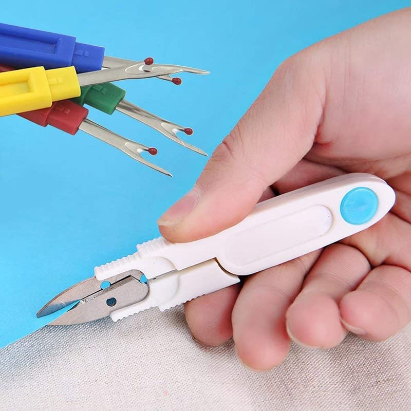 MIUSIE 9pcs Thread Cutter Seam Ripper Stitch Sewing Accessories Kits Plastic Thread Yarn Cutter Seam Rippers Handle Craft Tools