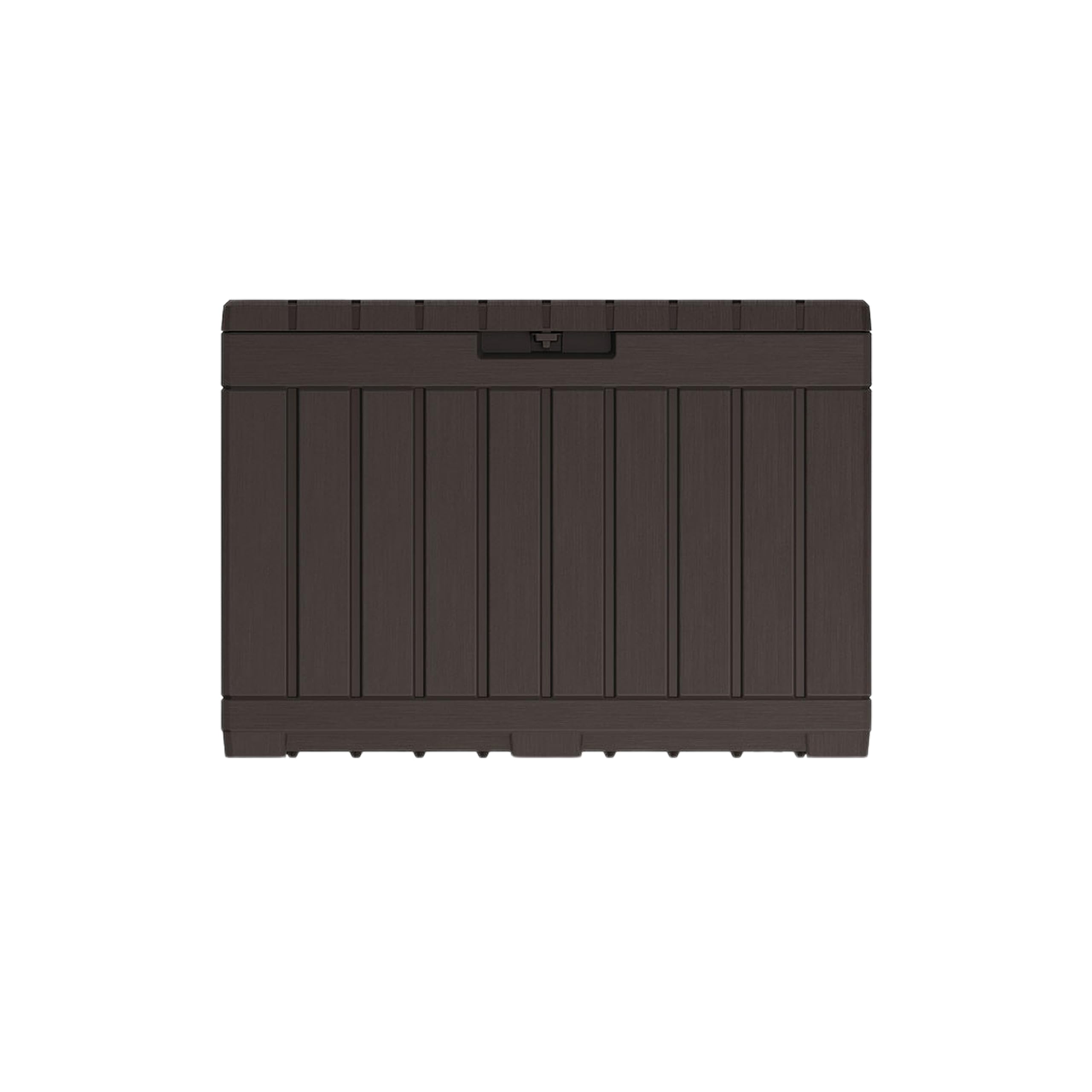 Keter Kentwood 190L Outdoor Resin Garden Storage Box, Brown | Weatherproof Wood‑Effect Panels | Stores Cushions, Garden Tools & Outdoor Accessories | Lockable Lid & Extra Seating - 3