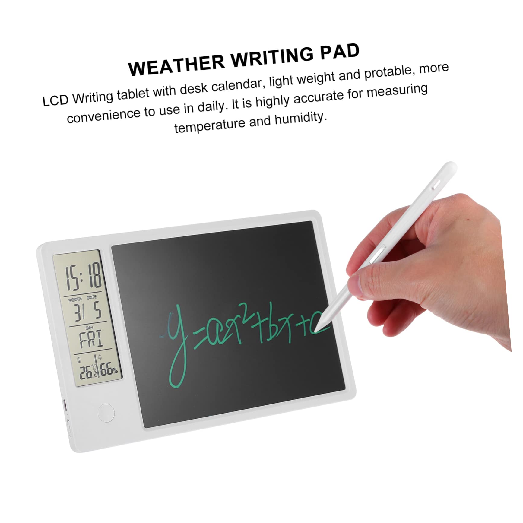 ORFOFE 1set Elettronico Scrittura Mano Termometro e Igrometro Lavagna Lcd Portatile Per e Casa Per Prevenire Cancellazioni Accidentali