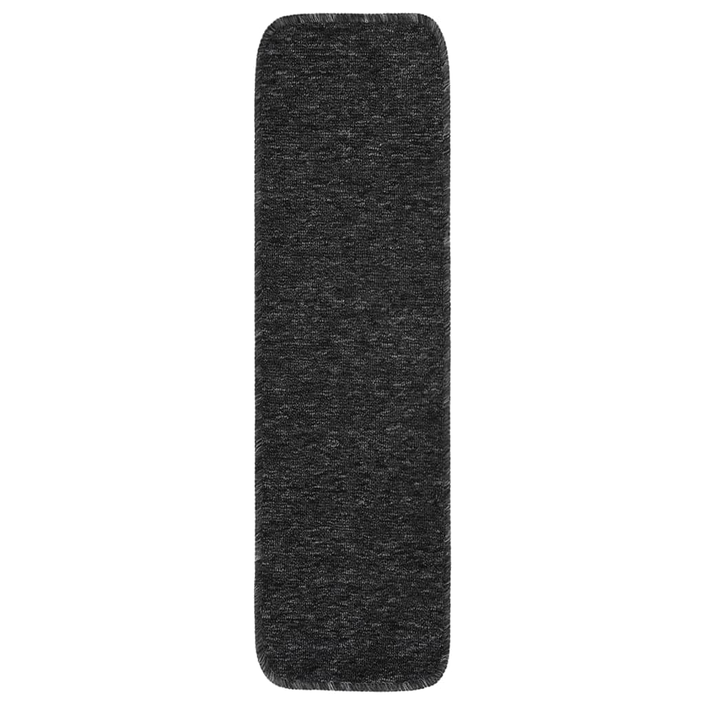 vidaXL 15x Tapis d'Escalier Antidérapants Rectangulaires Carpettes de Marches d'Escalier Protecteurs Moquettes Couvre-marches Décoration 75x20 cm Anthracite