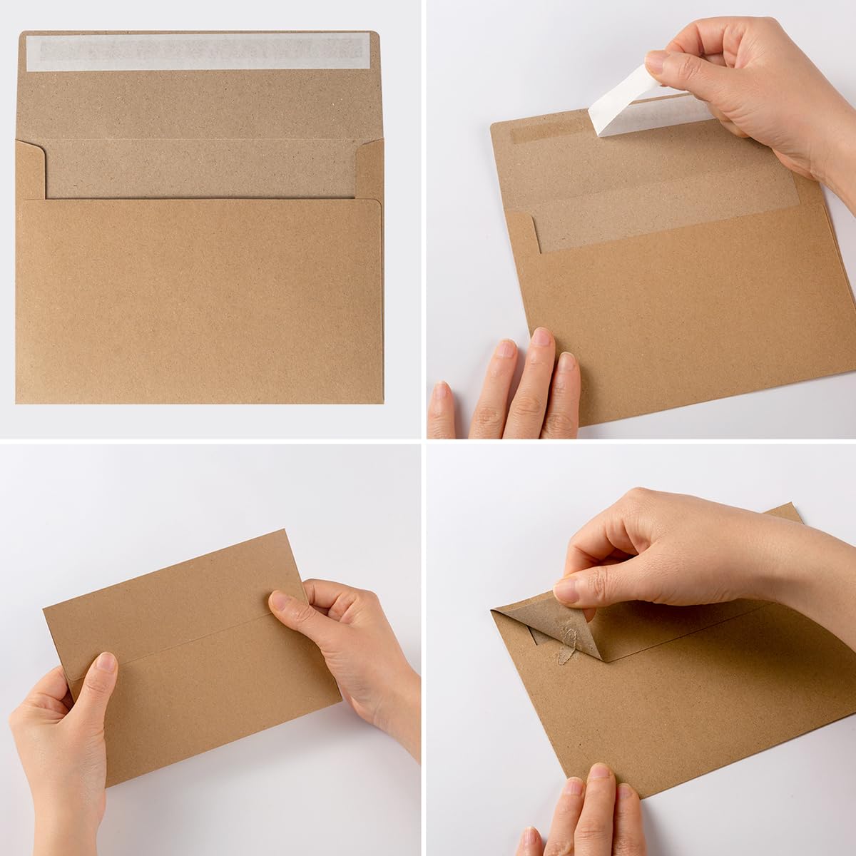ValBox - Sobres Para Fotos A4, 100 Unidades, 4 X 6 Unidades, Sobres De Papel Kraft Café, Autosellables Para Tarjetas De 4 X 6, Fotos, Bodas, Invitaciones, Baby Shower, 4.25 X 6.25