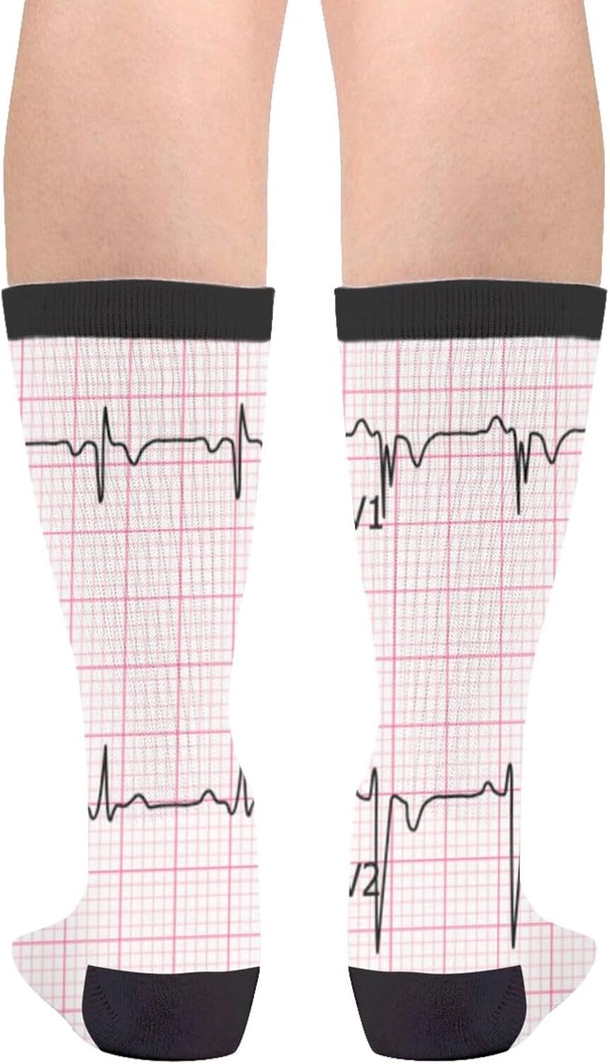 YISHOW Men's Women's Funny Novelty Crazy Crew Socks, Heart Cardiology - Image 2