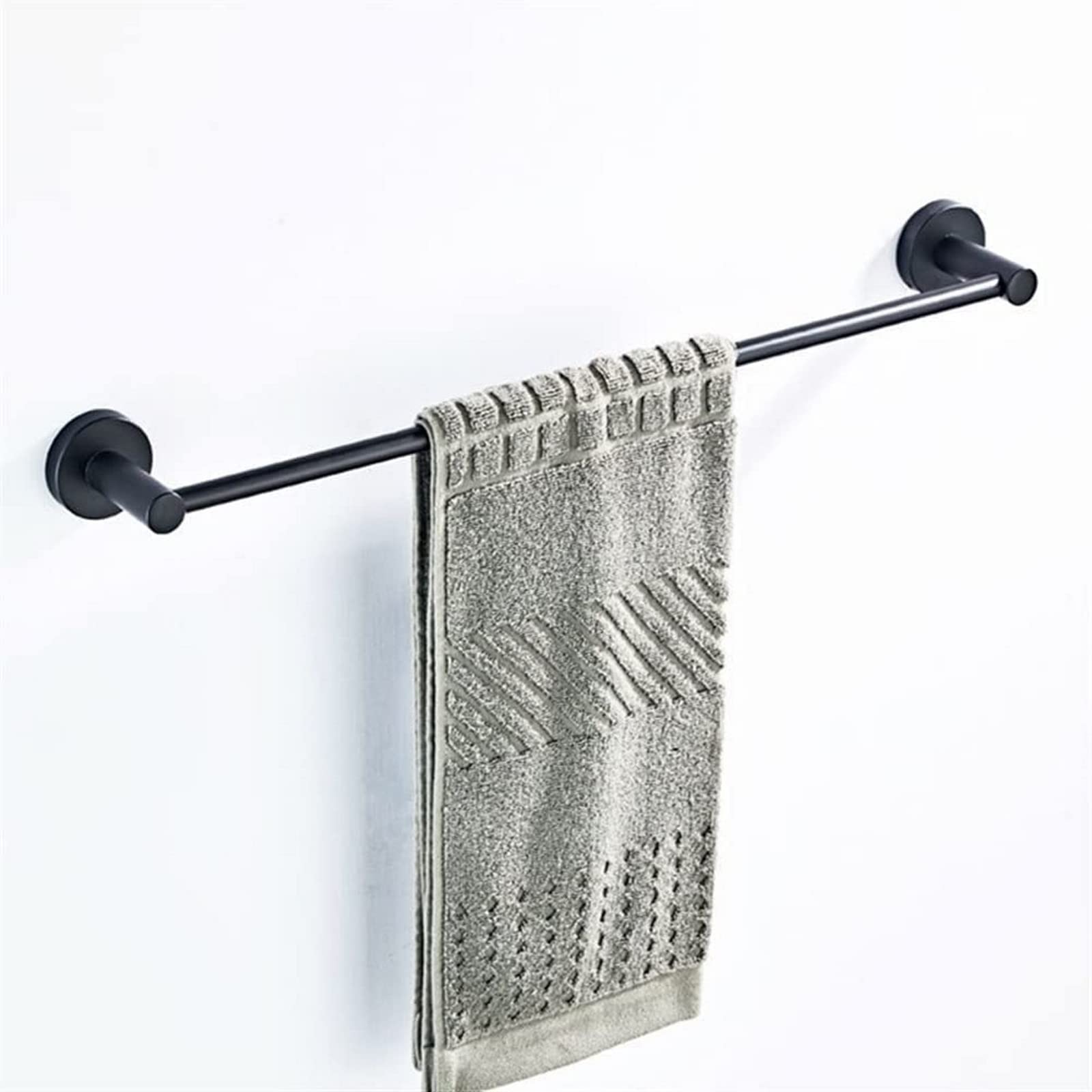 GONMDOPY Towel Rail,Bathroom Matte Black Towel Rack, Wall-Mounted Toilet Brass Towel Bar Storage Rail Shelf 50Cm, Bathroom Decor Accessories