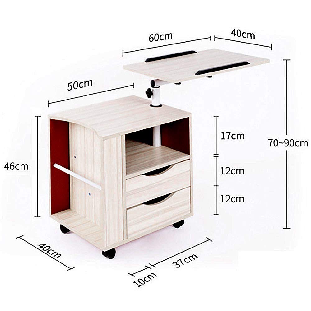 Buy NAR Laptop Table, Rolling Bedside Computer Desk Cart Stand Mobile