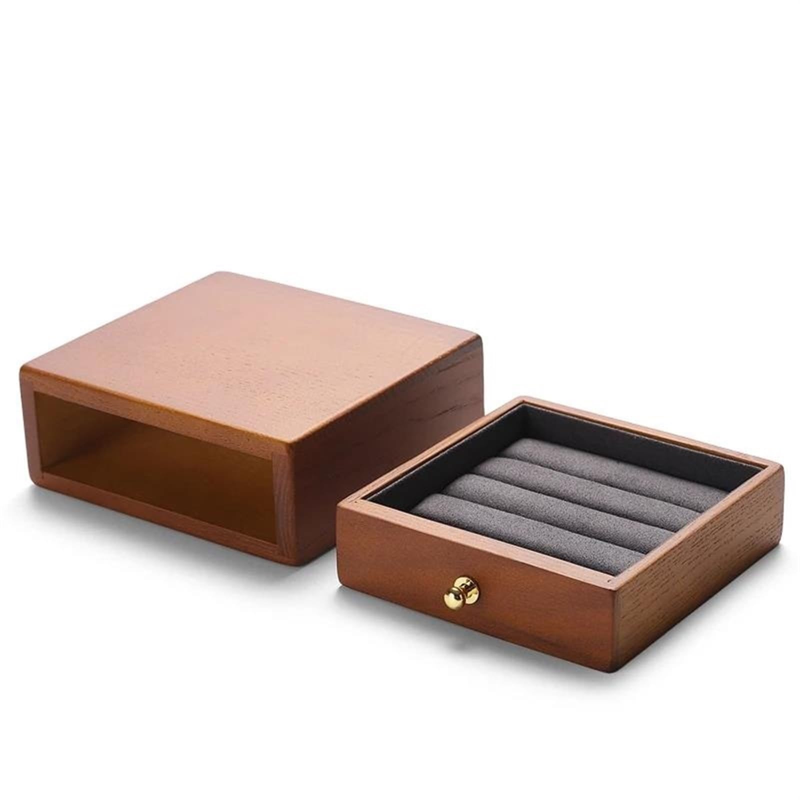 Portagioie Donna Piccolo Anello Legno Massello Collana Orecchini Braccialetto Pendente Scatola Immagazzinaggio Custodia Organizer Gioielli Scatola Raccolta Gioielli Organizer Orecchini(C 1)