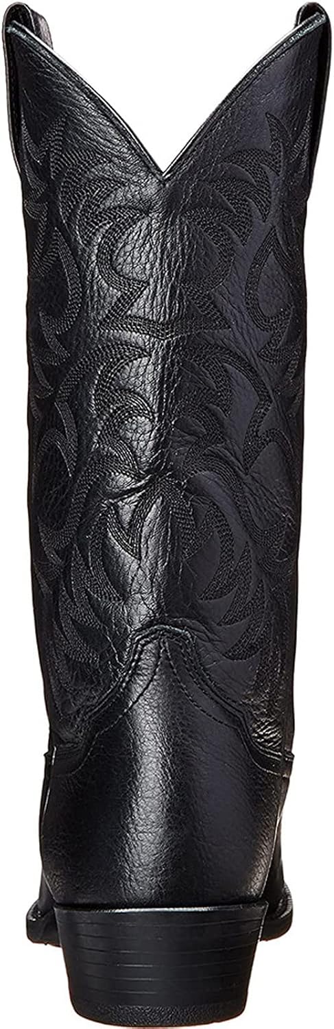 Folsky Men's Vintage Western Cowboy Boots Men's Leather Vintage Embroidered Boots Pointed Toe Medium Tube Platform Boots, black, 11.5 Men image 5