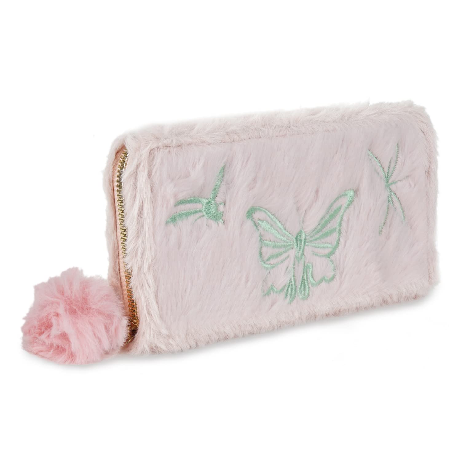 Women Wallet Western Butterfluy Faux Fur