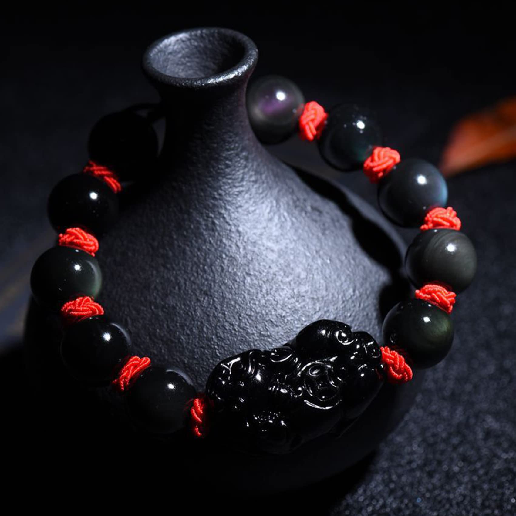 Braccialetto della ricchezza in ossidiana PiXiu FengShui Buddha Stones – .buddhastoneshop