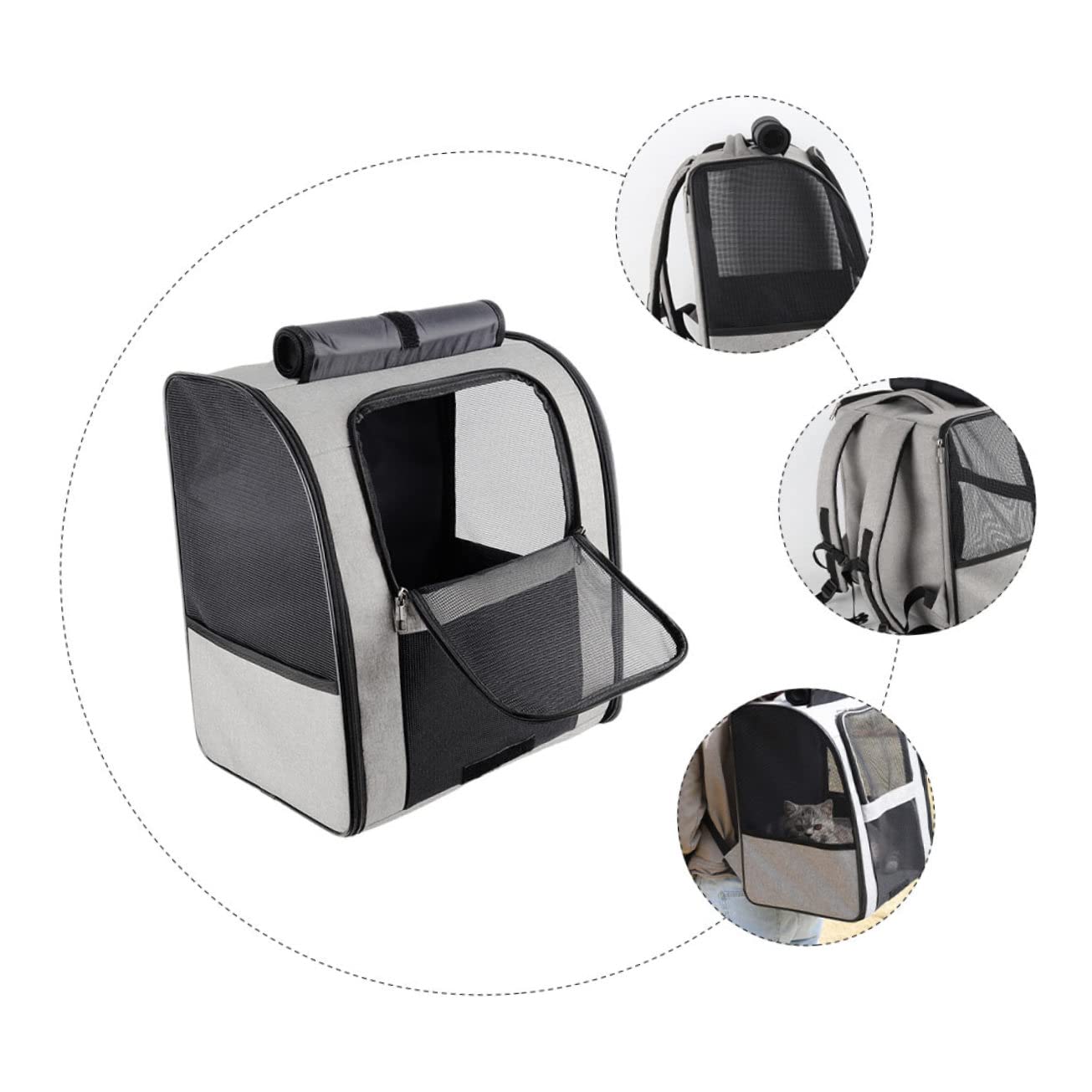 SUPVOX Zaino per Animali Domestici in Borsa Comoda per Gatti Trasportino Pratico Design in Rete Traspirante Adatto per Viaggi e Gite