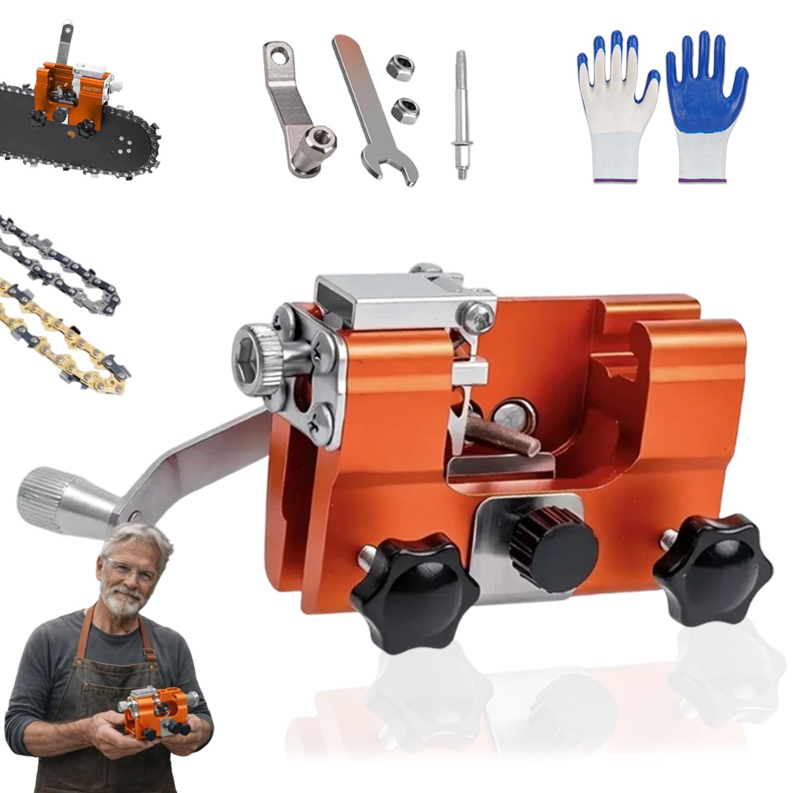 Klampero Chain Sharpener, 2026 New Profisaw - The Original - Universal Chain Sharpener, Fast Sharpening, Sharpest And Most Precise, Never Again A Dull Chainsaw, For Every Chainsaw(1A,S)