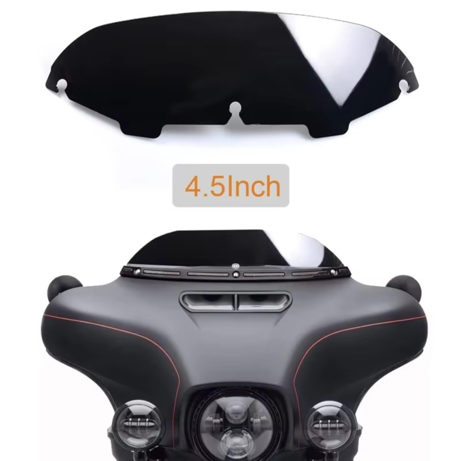 Bulle Moto Compatible Avec Street Glide 1996-2013 1 Pièce De 4,5 Pouces Pour Pare-brise De Moto Déflecteurs D'air Accessoires