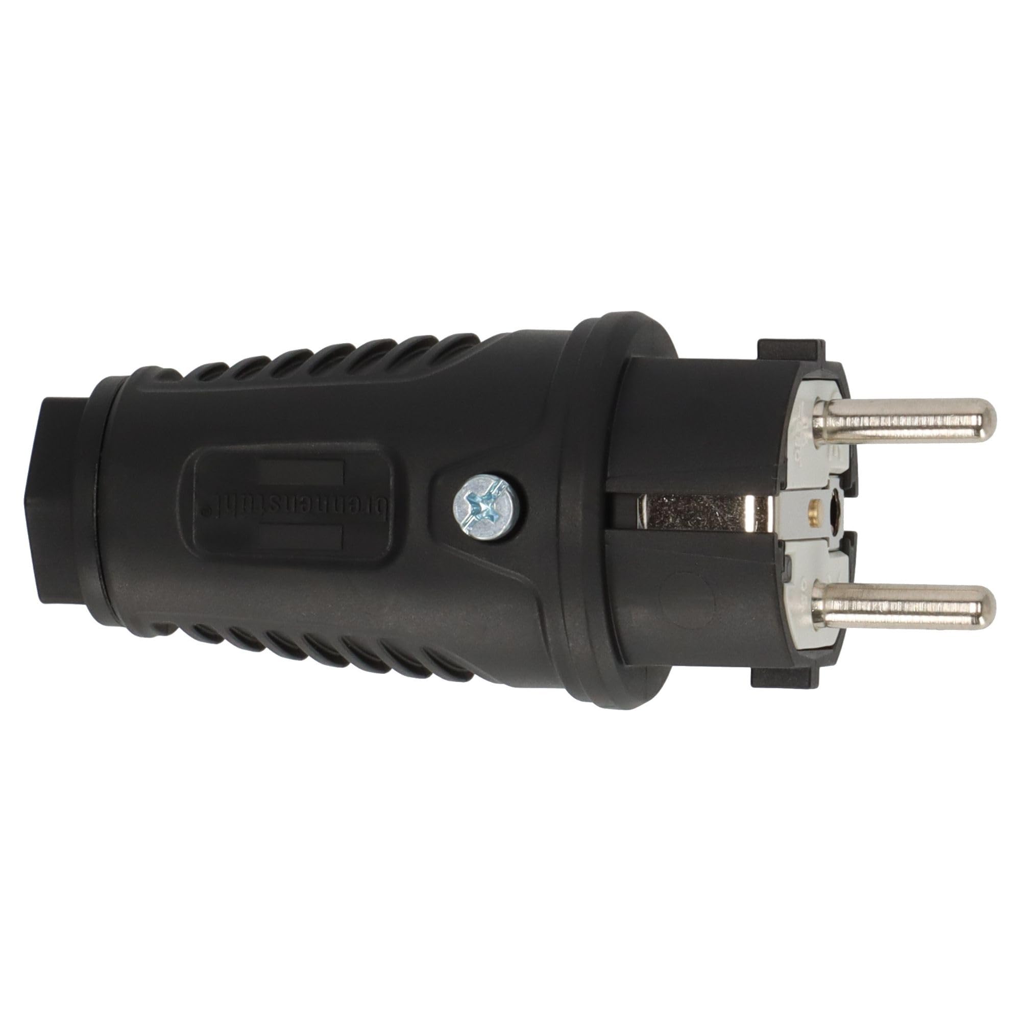Brennenstuhl Schutzkontakt-Gummistecker 230V/16A (IP54, für den Außenbereich geeignet, ideal für den Anschluss eines Verlängerungskabel oder für die Reparatur eines beschädigten Kabels)