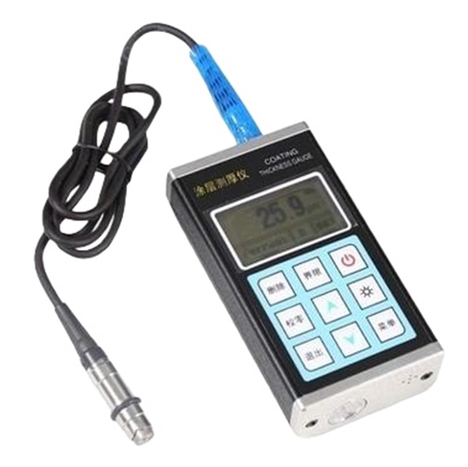 Digital Car Paint Dry Film Coating Thickness Gauge Measuring Meter High Accuracy 0-1250m Magnetic Eddy for Industrial Inspection