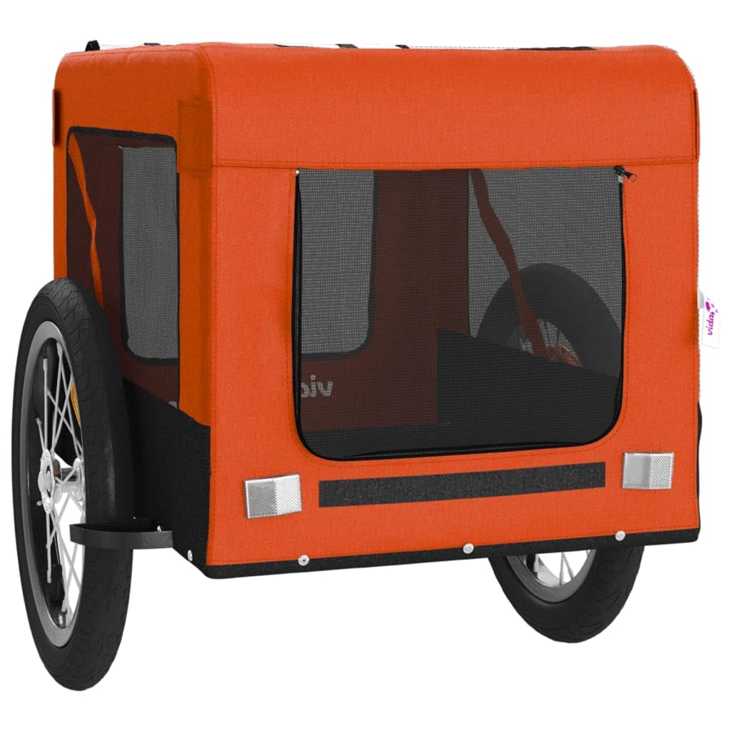 Remolque de bicicleta para perros, color amarillo y negro, de tela Oxford y hierro, plegable con ventana de red, capacidad de carga, 54,5 x x x para excursión, ciudad y parque