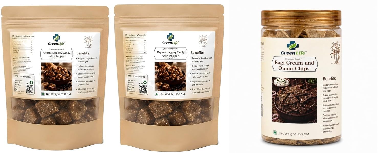 Organic Jaggery Candy Ginger Mix 250g | Natural Desi Gur | Traditional Sweet & Spicy pack of 2Organic with Pepper | S-image-28