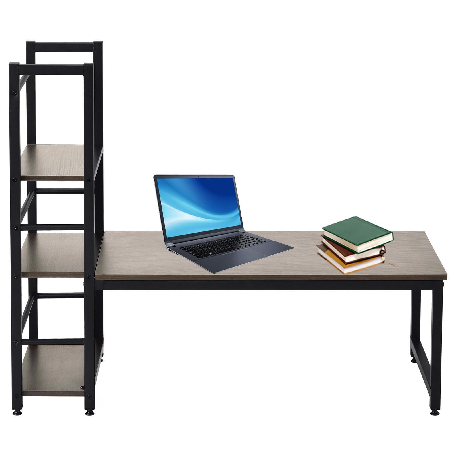 【新品登場】【グレー】H型PCデスク ロータイプ一体型 ラック付き デスク Amazon | パソコンデスクH型PCデスクdesk ロータイプ一体型