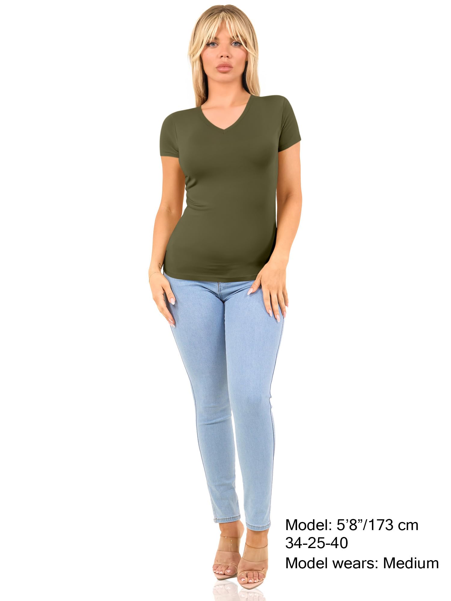 Baumwoll-T-Shirts mit V-Ausschnitt für Damen, kurzärmelig, Basic-T-Shirt, V-Ausschnitt, Damen-Tops, Unterhemd, Multipack