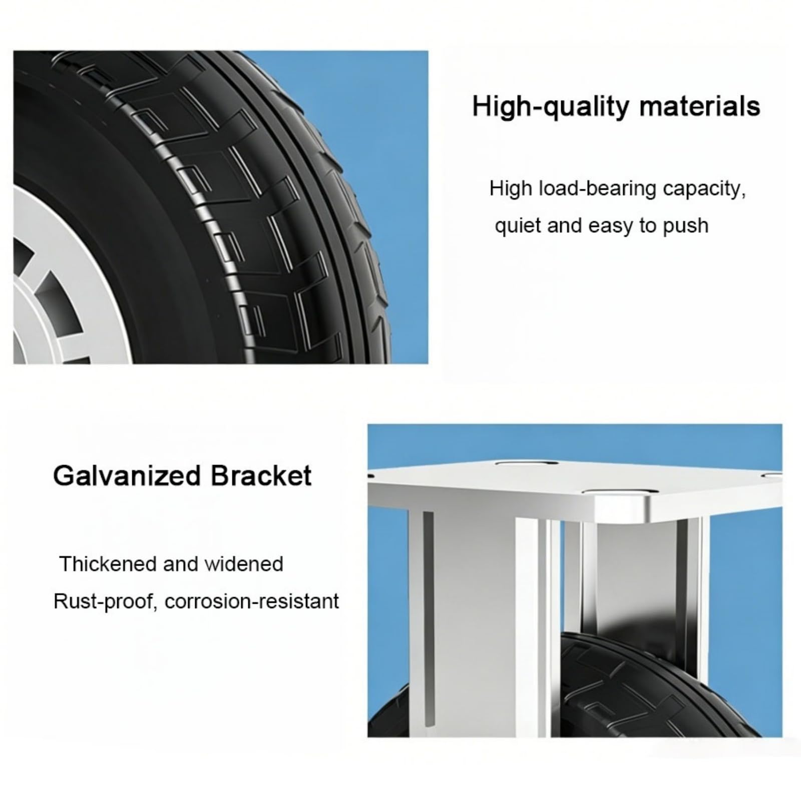 TAIMIKO 4 x Schwerlastrollen, 150 mm, 15,2 cm, rutschfeste Gummi-Industrierollen, Tragkraft 1000 kg, 360° Transportrollen für Möbel, 2 Lenkrollen mit Bremse + 2 mit festen