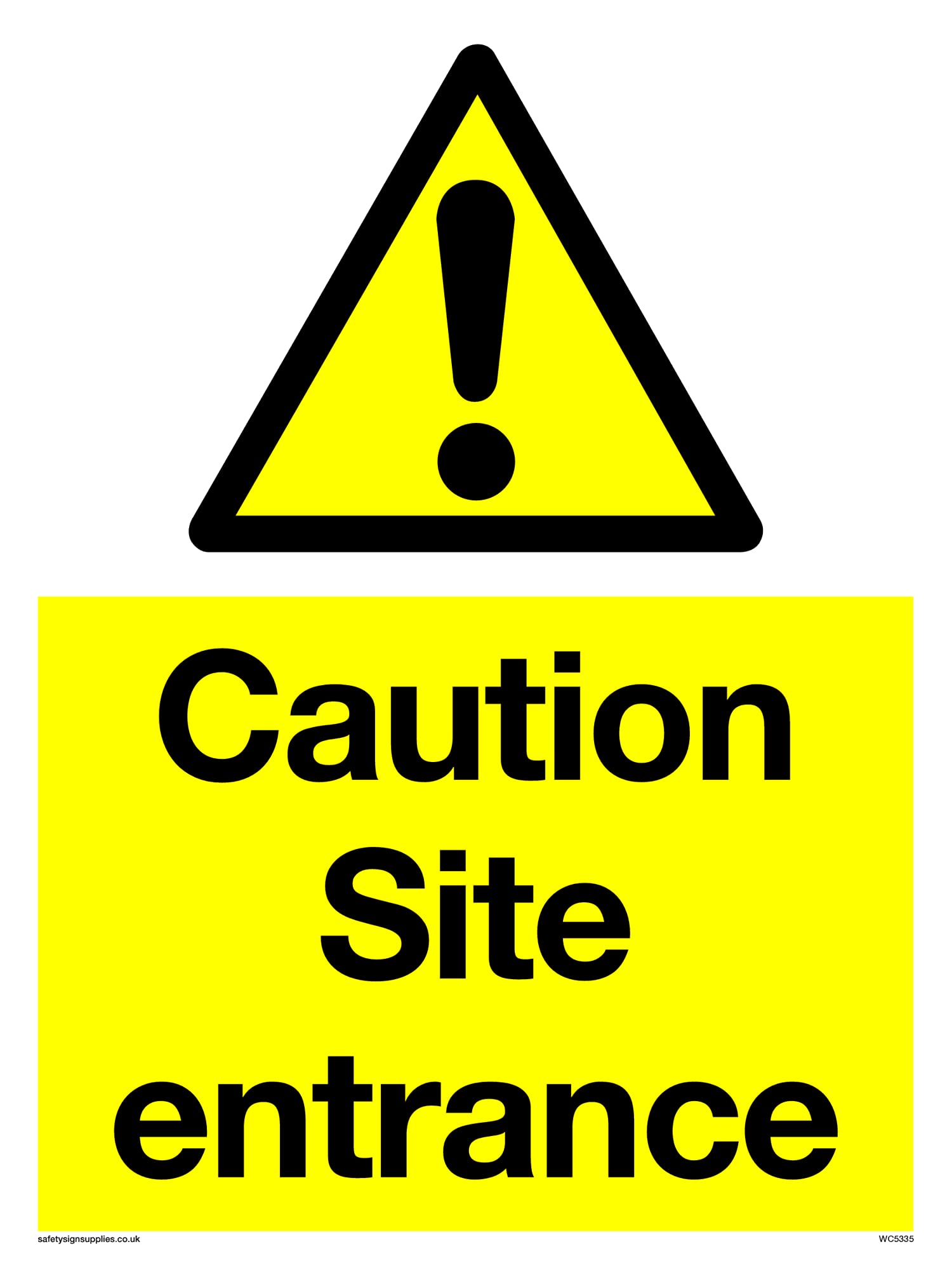 Pack of five - Caution Site Entrance Sign - 150x200mm - A5P