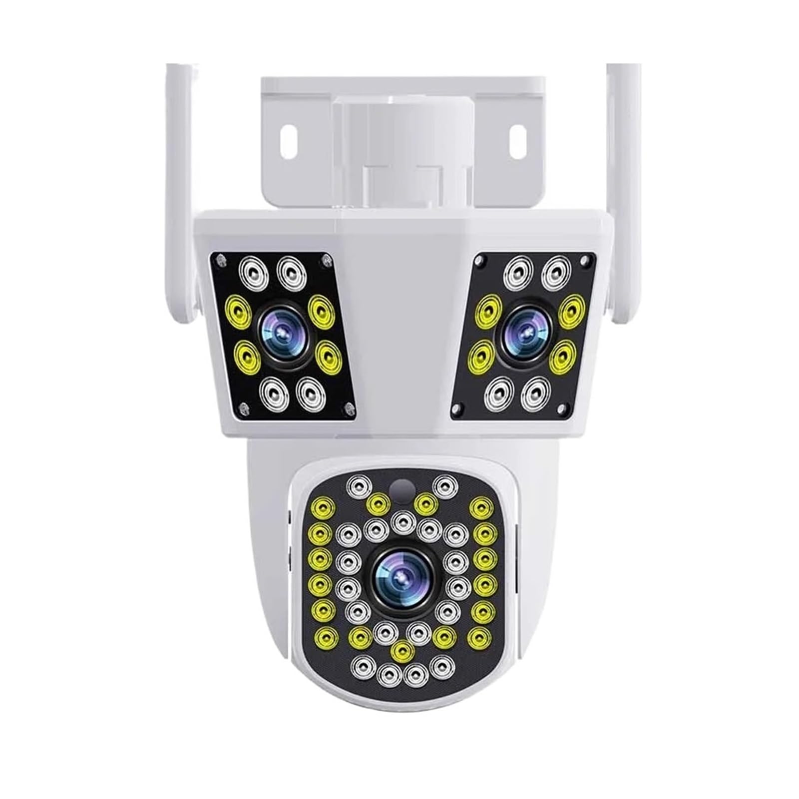 JVDDI WIFI IP Outdoor Camera Motion Tracking PTZ Video Camera Three Lens Three Screen Waterproof Security System(6K 12MP NO CARD)