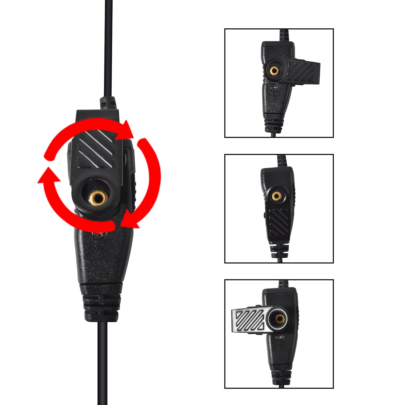 Cable En Espiral De 2 Pines A 5 Pines Para Radios Bidireccionales Y Auriculares Kenwood Hyt Baofeng Relm