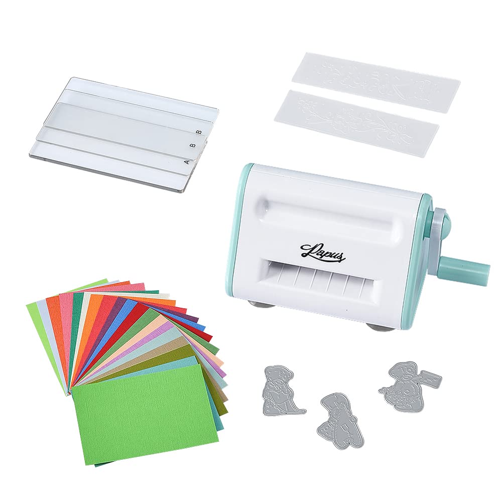 PAPUS Portable Manual Die Cutting and Embossing Machine Kit for Arts and Crafts, Scrapbooking for Card Making, 3’’ Opening