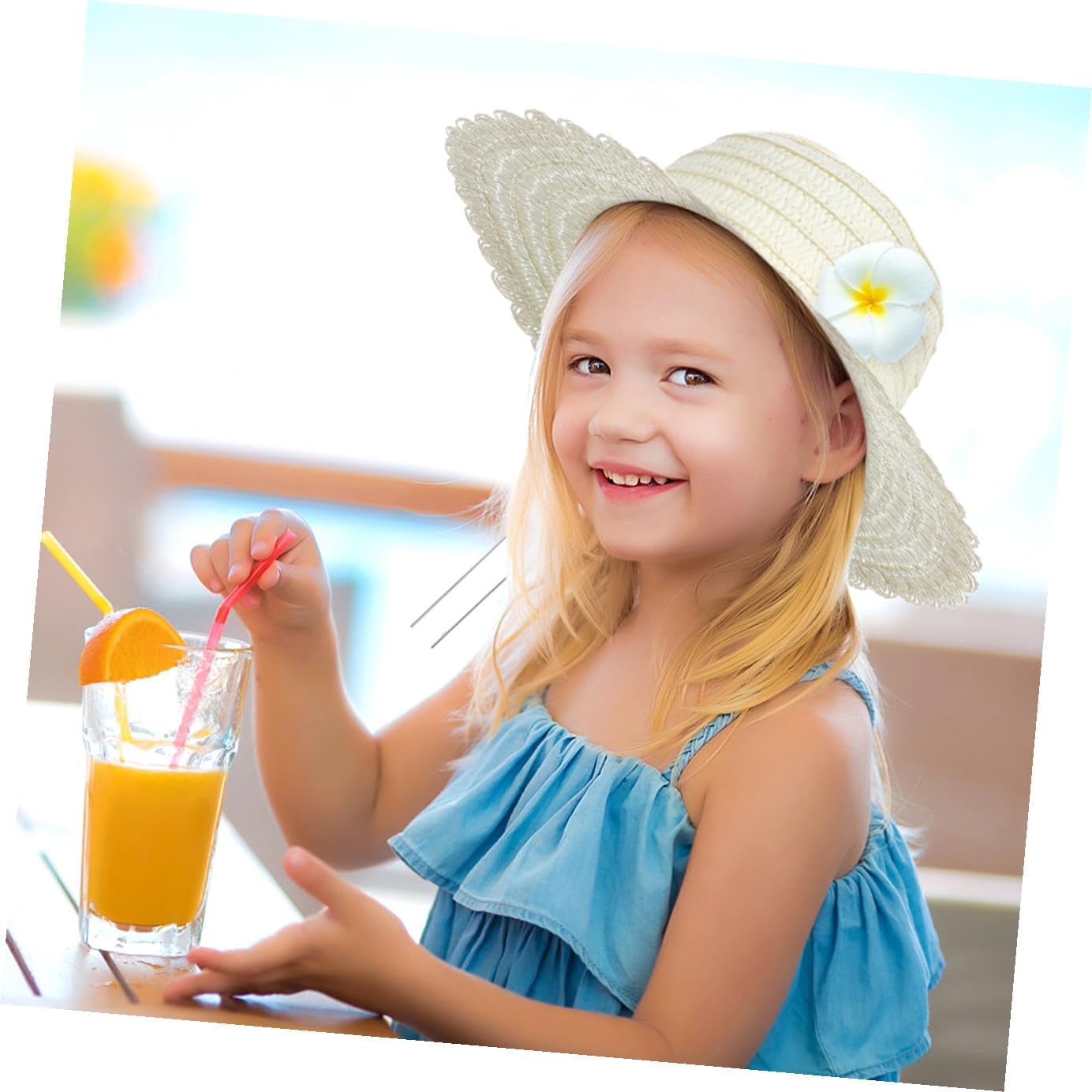 BESPORTBLE Kids Straw Hats 8Pcs for Crafts Plain Blank Straw Sun Hats Diy Painting Kit Creative Party Supplies for School Activities and Tea Parties