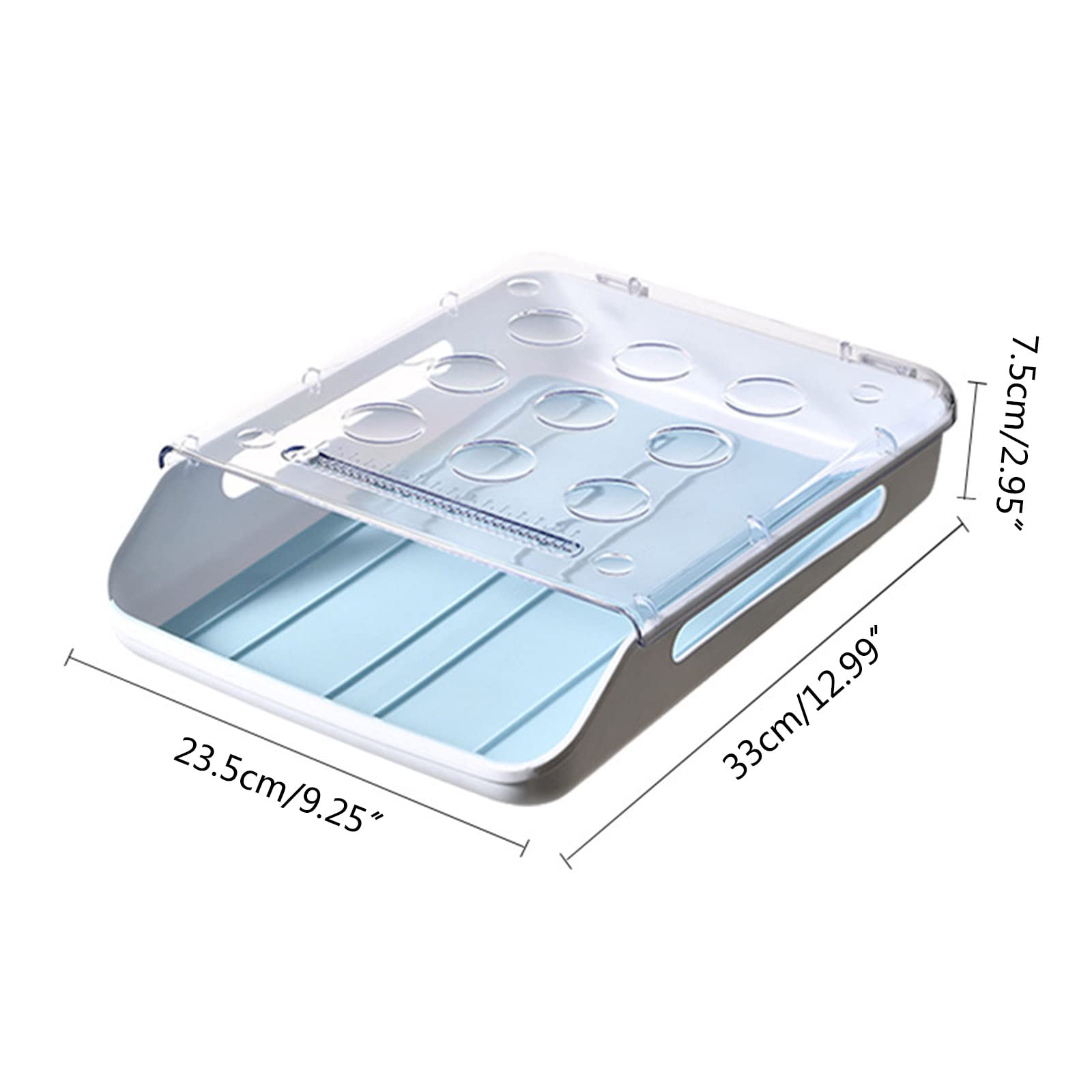 Soporte para huevos para refrigerador, contenedor de almacenamiento con ruedas automáticas, tapa transparente, cajón, bandeja de huevos, organizador de nevera, hogar