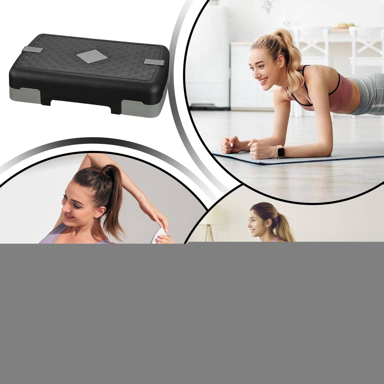 Step Treningowy Stepper treningowy z taśmami oporowymi