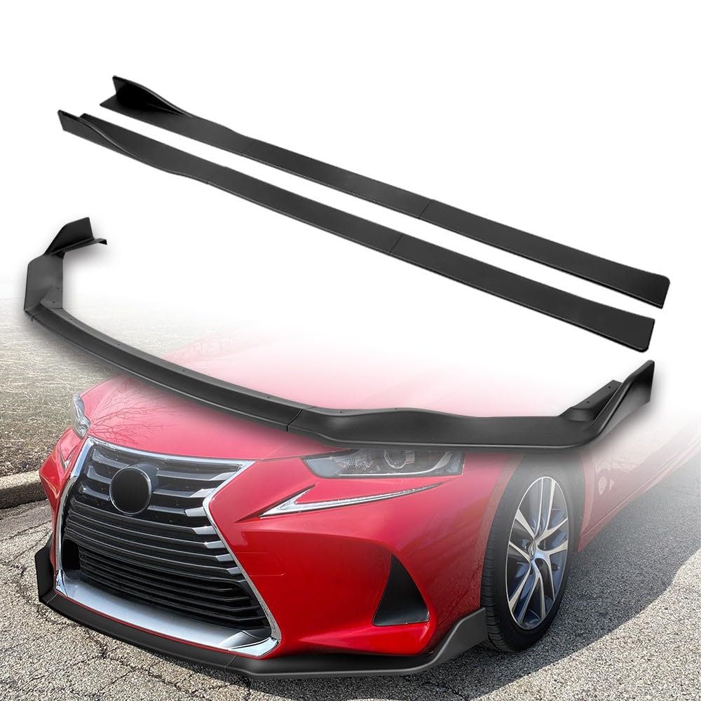 Full Body Kit For Lexus IS200t/IS250 - Front Bumper Lip, Side Skirts, Rear Lip, Gloss Black ABS 4 thumbnail image