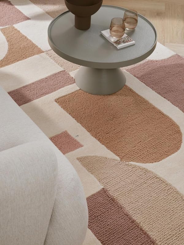 Image of Hand Tufted Modern Design Exported Collection High Low Pattern Wool Carpet for Living Room, Bedroom & Hall (Multi K, 8 x 11 Feet)